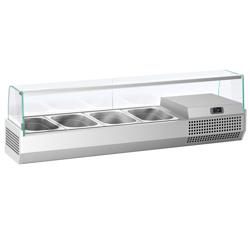 Nadstawka chłodnicza do na dodatki PREMIUM PLUS - 1328x413mm - 4x GN 1/3 - ze szkłem hartowanym