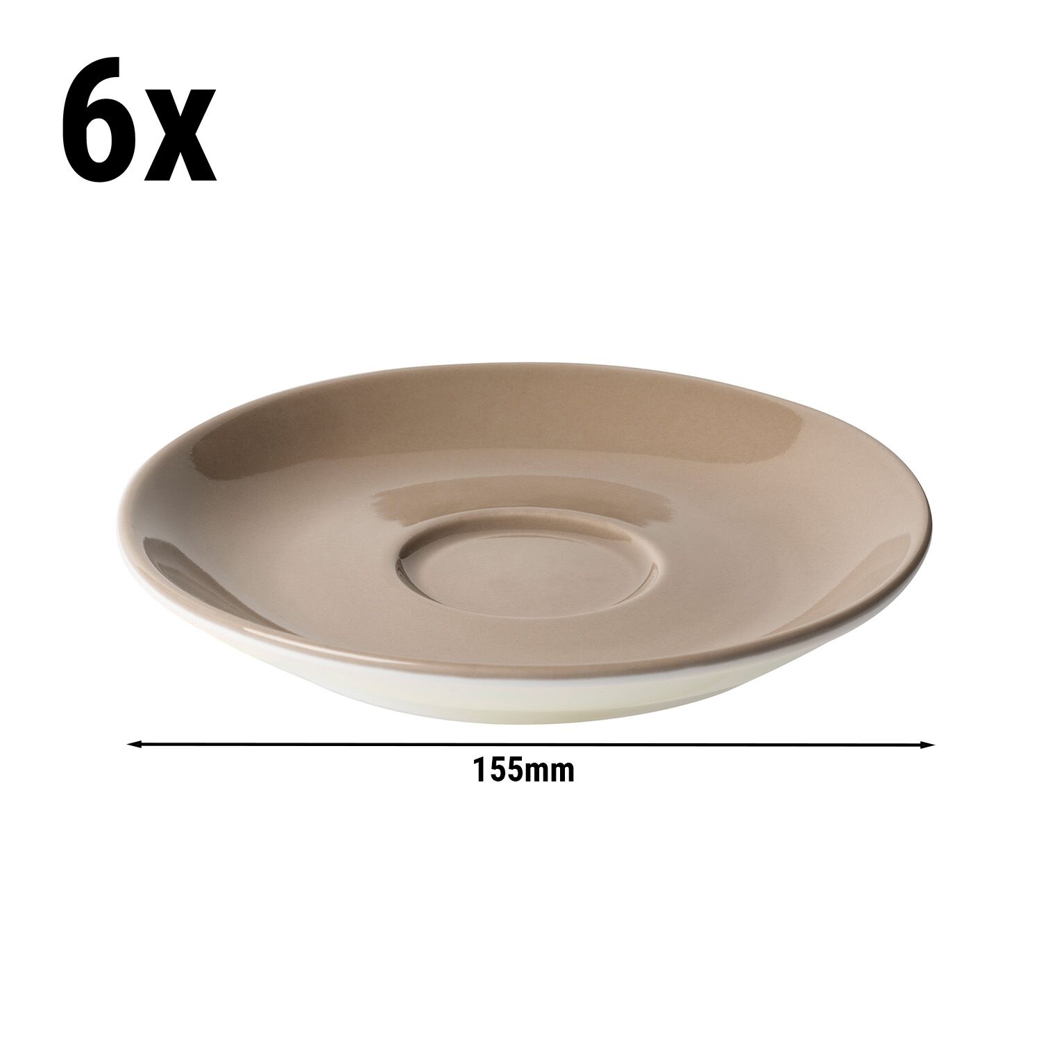 (6 pièces) BART COLOUR CAFE – Sous-tasse à cappuccino – Ø 155 mm – Marron