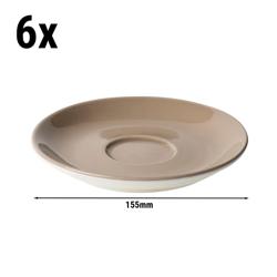 (6 db) BART COLOUR CAFE - Cappuccino csészealj - Ø 15,5 cm - porcelán - Barna