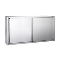 Edelstahl Wandhängeschrank PREMIUM - 1600x400mm - mit Schiebetür - 1000mm hoch