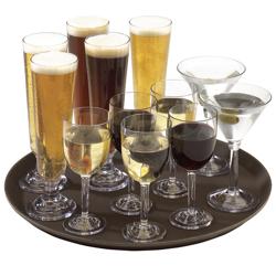 (6 stuks) CAMBRO | CAMTREAD® - Glasvezel dienblad - rond - ø 450mm - hoog profiel - Bruin