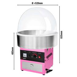 Sockervaddsmaskin - Ø 520mm - 950 watt - rosa - inkl. Spottskydd