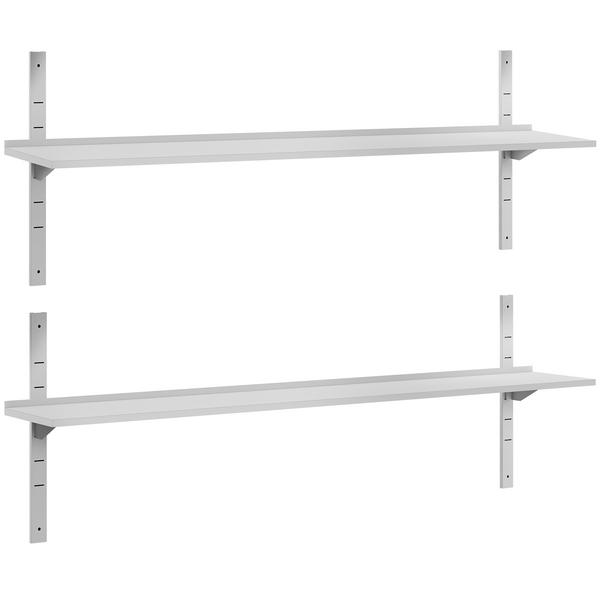 Dubbele RVS wandplank ECO - 2000x400mm