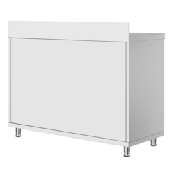 Tavolo armadiato in acciaio inox ECO - 1000x700 mm - con anta scorrevole e alzatina	