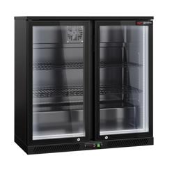 Commercial Back Bar Cooler - 900mm - 220L - with 2 glass hinged doors - Black