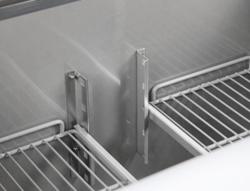 Zubereitungstisch Mini PREMIUM - 1370mm - für 8x GN 1/6 - 2 Türen & 2 Schubladen