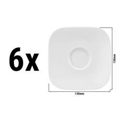 (6 pieces) SELTMANN WEIDEN | Square Espresso Saucer – White – 130 x 130 mm – High-Gloss Porcelain