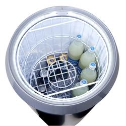 GASTRO-COOL | Réfrigérateur de fête / tonneau réfrigérant - 71 litres - couvercle en verre et roulettes - Noir       