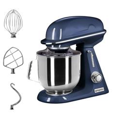Commercial Planetary Mixer - Stainless Steel Bowl – 7 Litre – 350 W – Dough Hook, Beater, Whisk - Table-top - Cobalt Blue - Removable Bowl