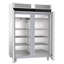 Armoire réfrigérée vitrée positive Inox AISI 304 PREMIUM - GN 2/1 - 1350 L - avec 2 portes vitrées