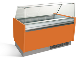 	Ice cream counter - Liam - 1560mm - with LED lighting - for 13 + 13 containers - orange