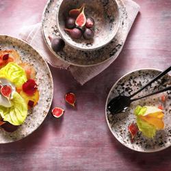 (4 pcs) Dessert Bowl - CONFETTI - Stoneware - Ø 140mm - Pink