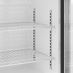 Bancada refrigerada para bar - 1350mm - 300L - com 3 portas de vidro de batente - Aço inoxidável