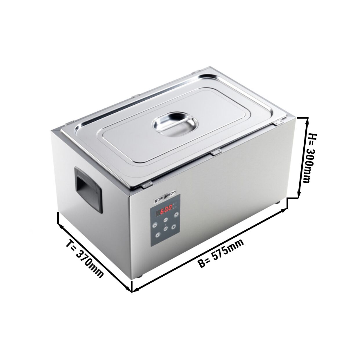 Cuiseur sous vide à bain-marie Professionnel - 29L - GN 1/1 - 1,7kW - avec robinet de vidange et couvercle