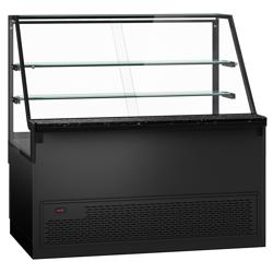 Serve Over Counter TORONTO - 1600x900mm - double glazing - black front - with 2 shelves - granite worktop