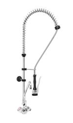 Duș prespălare cu 1 orificiu [2000] PREMIUM PLUS - cu duș pre‑spălare, pistol de pulverizare, furtun flexibil, montaj pe perete & doi robineți - pentru apă rece și caldă