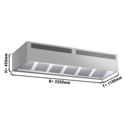 Inductie doosmodel afzuigkap - 3200mm - met filter