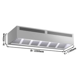 Capó de la caja de inducción - 3,2 m - con filtro y lámpara LED