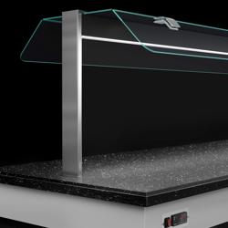 Banco buffet professionale refrigerato BELFAST - 1600mm - con piano refrigerato - su ruote - Nero - Self Service