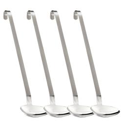 (4 unid) Concha para molho Profissional - Ø 110mm - Comprimento: 430mm - Aço inoxidável