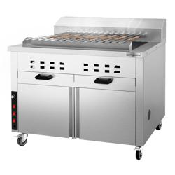 Barbecue au charbon de bois – pour Adana & shish kebab – pour 15 broches rotatives automatiques