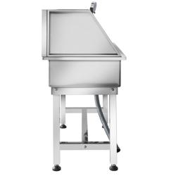 Profesionalna kada za pse - s rampom, armaturom i protukliznom podlogom - 85x48x107,6 cm - s odvodom i sifonom