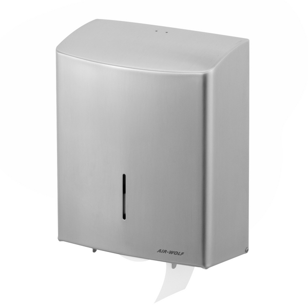 AIR-WOLF | Duplex papierroldispenser - voor 3 huishoudelijke rollen of 1 grote rol - Roestvrij staal