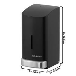 AIR-WOLF | Distributeur de savon et de désinfectant avec bouton-poussoir - 800ml - inox - Noir