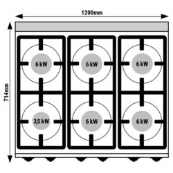 Kaasuliesi - 33,5 kW - 6 poltinta