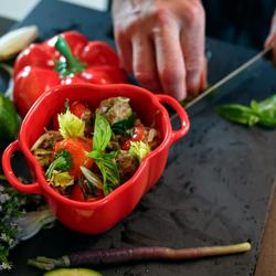 STAUB | CERAMIQUE - Kookpot - Paprikavorm - Ø 110mm - Keramiek - Oranje-Rood
