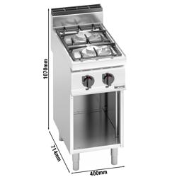 Plynový sporák 2 hořáky (9,5 kW) s pilotním plamenem