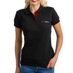 (5 uds) Polo de algodón de trabajo de manga corta Mujer - Negro - Talla: XS - Personalizable