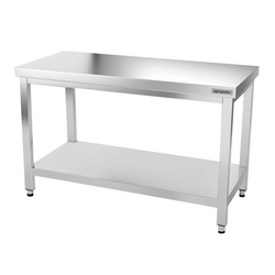 Table de travail en inox PREMIUM - 1400x600mm - avec fond de base & entretoise	
