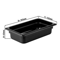 Polycarbonate Gastronorm Container GN 1/4 – Black – Height: 65 mm