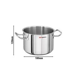 Lihapata - Ø 180mm - korkeus: 120mm - ruostumattomasta teräksestä - sopii induktiokäyttöön