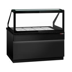 Saladette TORONTO - 1500mm - 2 dörrar - för 4x GN 1/1 - svart front - svart granit bänkskiva