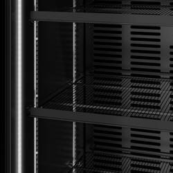 ثلاجة عرض مشروبات PREMIUM - 750 mm - 739 L - تصميم بدون إطار - مع باب زجاجي - أسود