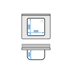 Yıkama Tezgahı ECO - 800x700mm - Alt raflı &1 evyeli
