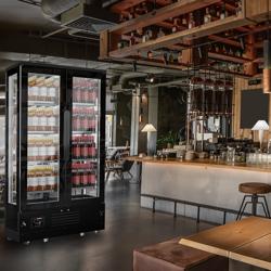 Panoramic Commercial Wine Fridge - Stainless Steel - Single Zone - 450L - max. 128 bottles