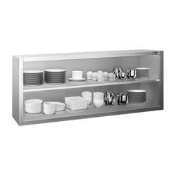 Zidni viseći ormarić od nehrđajućeg čelika PREMIUM - 1600x400 mm - Bez kliznih vrata - 650 mm visine