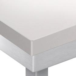 Mesa de Trabalho em Aço Inox, PREMIUM - 1,2 m - Bancada de trabalho com 60 mm de Espessura (Branco)