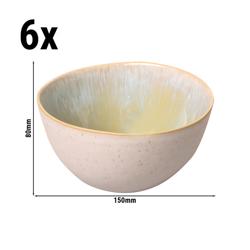 (6 uds) Bol - Light Blue Sea - Gres (stoneware) - 800ml - redondo - Ø150mm - Azul