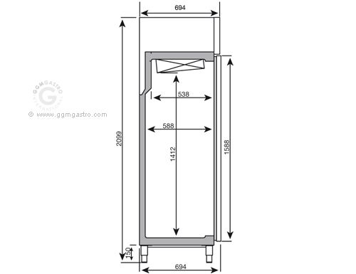 Armoire réfrigérée vitrée positive en acier inoxydable PREMIUM PLUS - GN 1/1 - 325 L - avec 1 porte vitrée