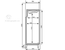 Upright Display Fridge Stainless steel PREMIUM PLUS - GN 1/1 - 325L - with 1 glass door
