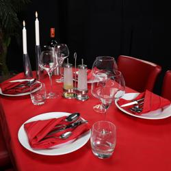 (3 pcs) Nappe centre de table damassée Vienna - tissage jacquard - 80x80cm - Feuerrot