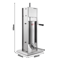 Handmatige worstvuller & Churro machine - 5 liter - Roestvrij staal - incl. 4 worstvullers & 3 churro-opzetstukken