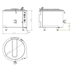 Marmită electrică - 300 litri - 27 kW - încălzire indirectă - cu alimentare cu apă