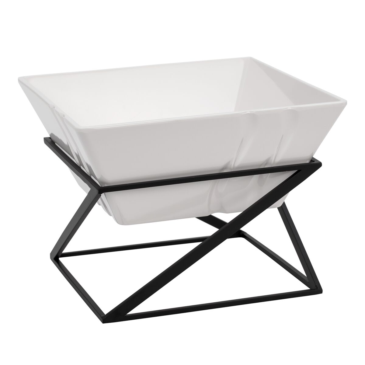 Présentoir buffet / étagère - noir - incl. 1 bol en mélamine - rectangulaire