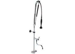 Monobloc pre-rinse spray unit 8000 - wall-mounted - with single-lever mixer tap, swivel spout, spray gun, flexible hose & wall bracket included