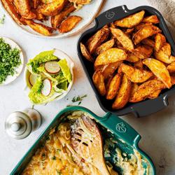 (6 stuks) PEUGEOT | APPOLIA - Keramische ovenschaal - Vierkant - Leigrijs - 180mm